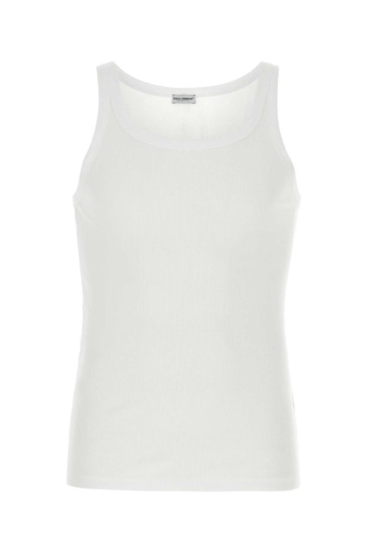 White cotton Marcello tank top Multicolor DOLCE & GABBANA (M8C19JONN96)