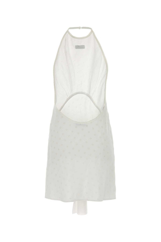 White viscose blend mini dress Black MIU MIU (MF6541SOOO6446)