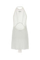 White viscose blend mini dress Black MIU MIU (MF6541SOOO6446)