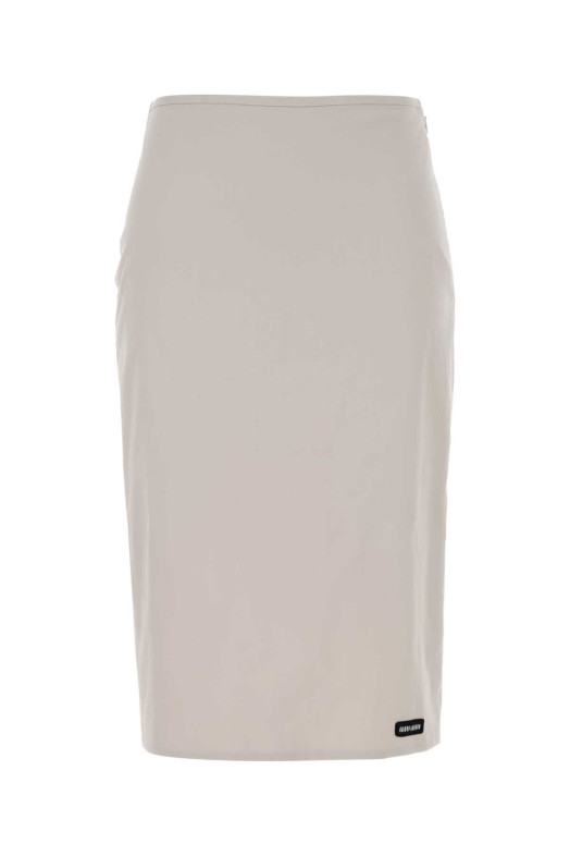 Chalk stretch poplin skirt MIU MIU (MG2776SOOO6472)