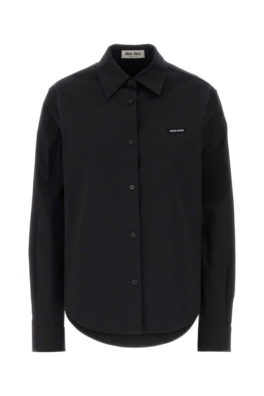 Black stretch poplin shirt Black MIU MIU (MK2061SOOO6472)