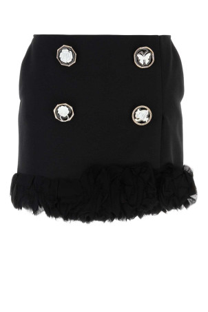 Black stretch gabardine mini skirt BLUMARINE (NF6020T960A4G135A)