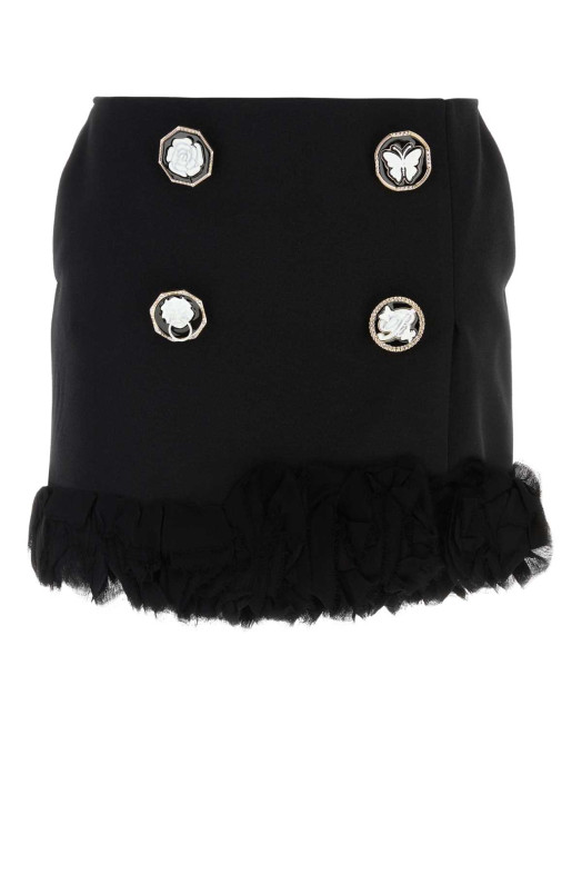 Black stretch gabardine mini skirt BLUMARINE (NF6020T960A4G135A)