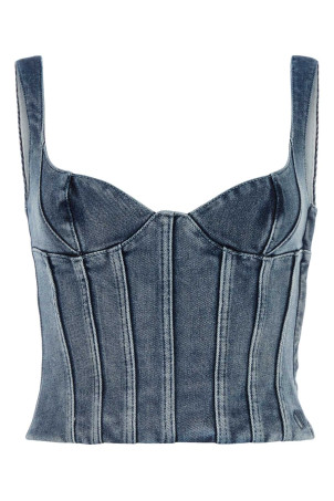 Stretch denim bodice OFF WHITE (OWYP007S24DEN001)