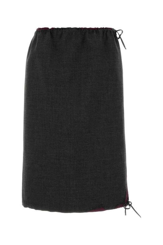 Charcoal wool skirt PRADA (P10D7SOOO6625)