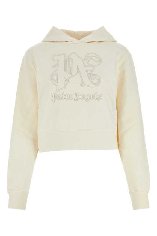 Ivory cotton sweatshirt PALM ANGELS (PWBB069R24FLE001)