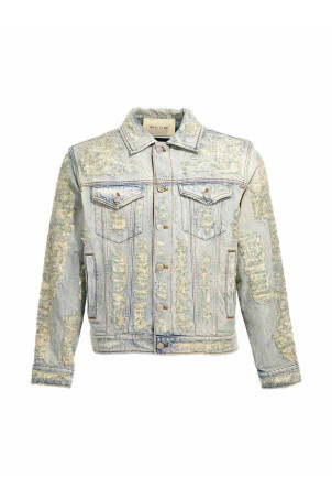 Destroyed' jacket Light Blue