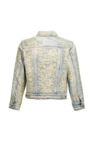 Destroyed' jacket Light Blue