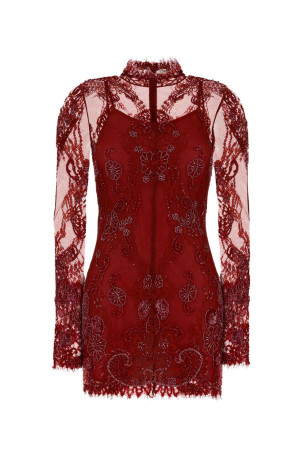 Red lace mini dress BLUMARINE (RF6062J1616)
