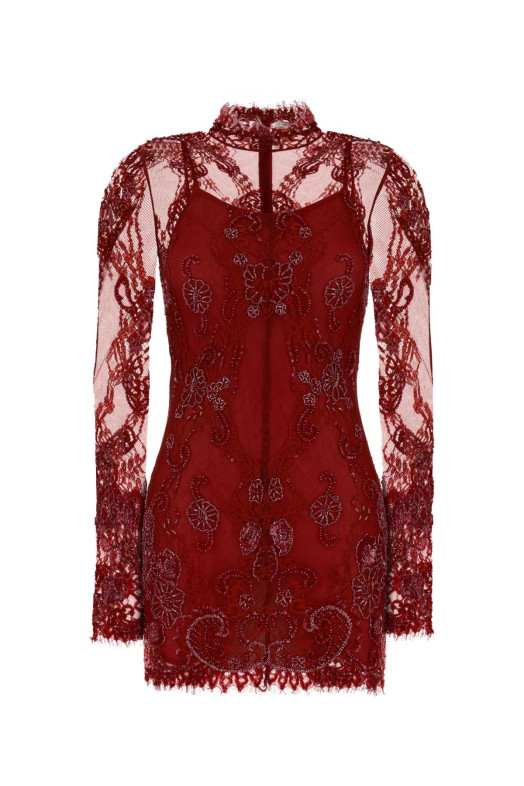 Red lace mini dress BLUMARINE (RF6062J1616)
