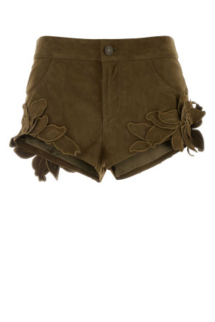 Olive green suede Kevana shorts ISABEL MARANT (SH0324FAD2E04I)