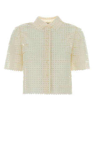 Ivory crochet shirt FRAME (WS26WBL021)