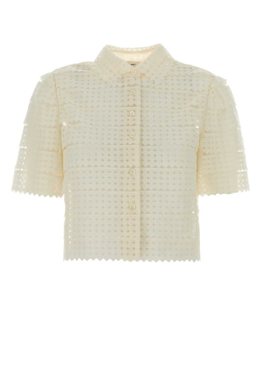 Ivory crochet shirt FRAME (WS26WBL021)
