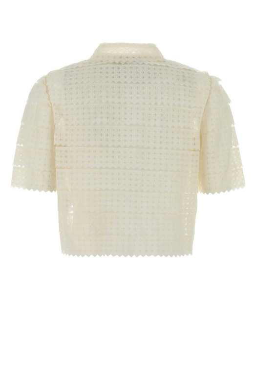 Ivory crochet shirt FRAME (WS26WBL021)