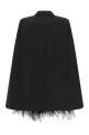 'Tuxedo' feather cape Black