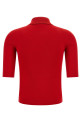 Red silk knit polo shirt Red