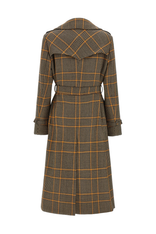 'Carola' check coat Brown