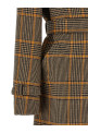 'Carola' check coat Brown