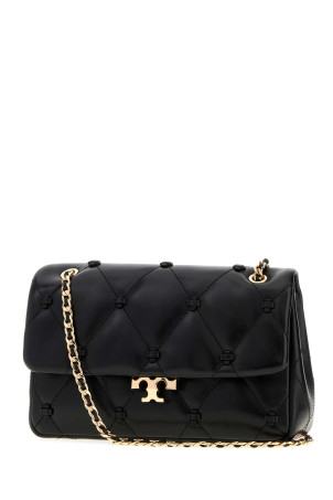 Black leather small Bunny shoulder bag TORY BURCH (187633)