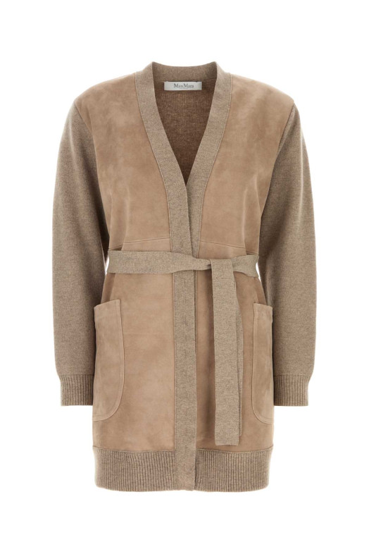 Beige wool blend Oliveto cardigan MAX MARA (2621346193600)