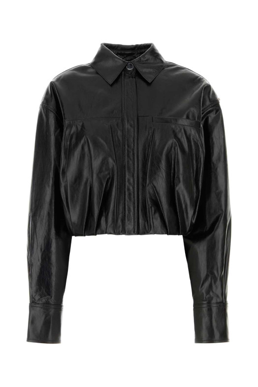 Black leather Liuti jacket Blue SPORTMAX (2622446022600)