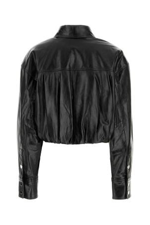 Black leather Liuti jacket Blue SPORTMAX (2622446022600)