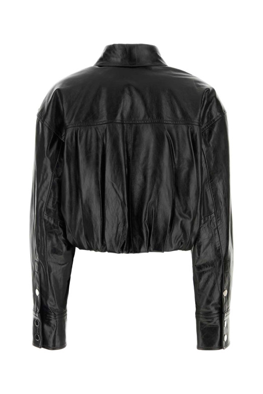 Black leather Liuti jacket Blue SPORTMAX (2622446022600)