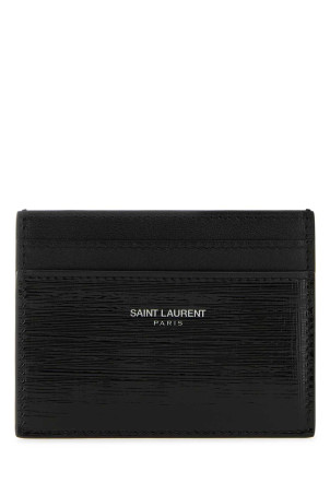 Black leather card holder Black SAINT LAURENT (375946AAC69)