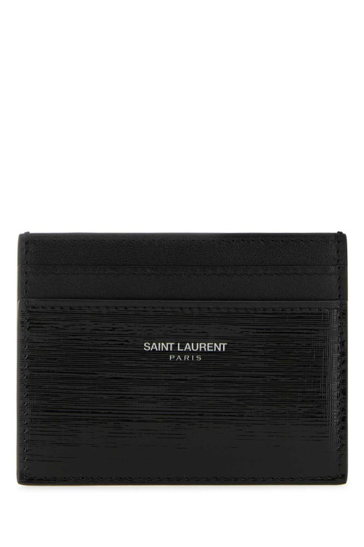 Black leather card holder Black SAINT LAURENT (375946AAC69)