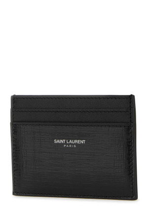 Black leather card holder Black SAINT LAURENT (375946AAC69)