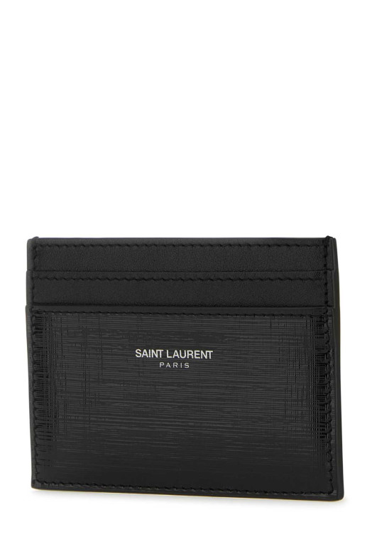 Black leather card holder Black SAINT LAURENT (375946AAC69)