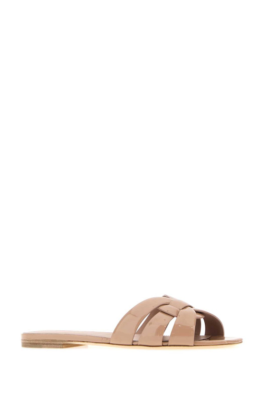 Skin pink leather Tribute slippers SAINT LAURENT (571952AAAOW)