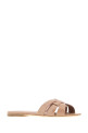 Skin pink leather Tribute slippers SAINT LAURENT (571952AAAOW)