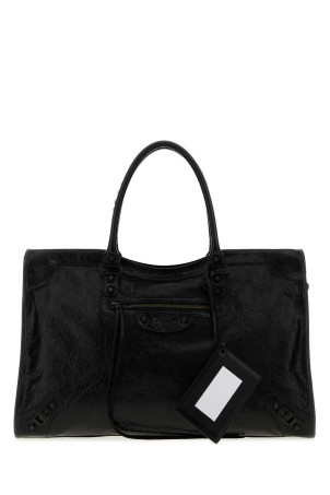 Black leather large Le City handbag Black BALENCIAGA (8657652ACFH)