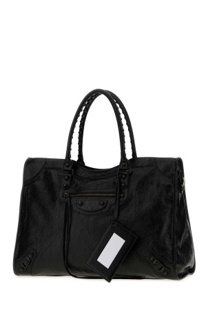Black leather large Le City handbag Black BALENCIAGA (8657652ACFH)