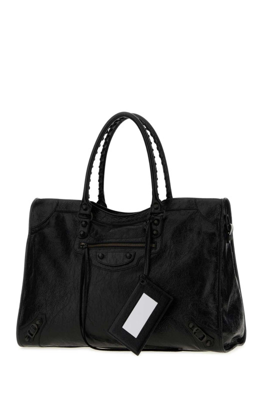 Black leather large Le City handbag Black BALENCIAGA (8657652ACFH)