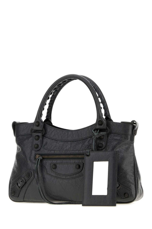 Темно-серая кожаная сумка Le City First от BALENCIAGA (8669582ACFH)