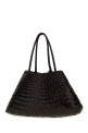 Dark brown leather large Santa Croc shopping bag DRAGON DIFFUSION (8892)