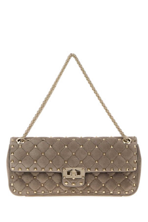 Dove grey suede Rockstud shoulder bag VALENTINO GARAVANI (9W0B0T95KQQ)