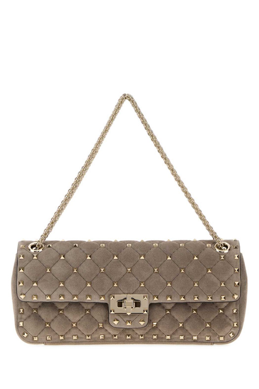 Сумка через плечо Rockstud из замши цвета «голубиный серый» от VALENTINO GARAVANI (9W0B0T95KQQ)