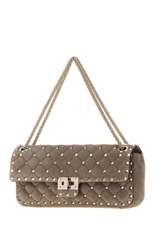 Сумка через плечо Rockstud из замши цвета «голубиный серый» от VALENTINO GARAVANI (9W0B0T95KQQ)