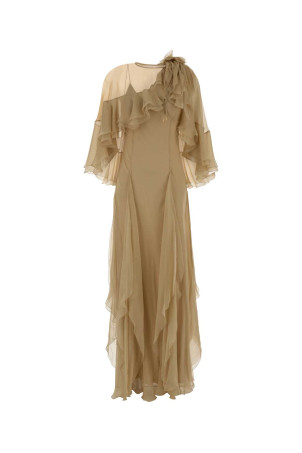 Beige silk long dress ALBERTA FERRETTI (A04146615)