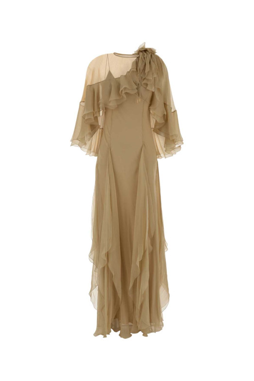 Beige silk long dress ALBERTA FERRETTI (A04146615)