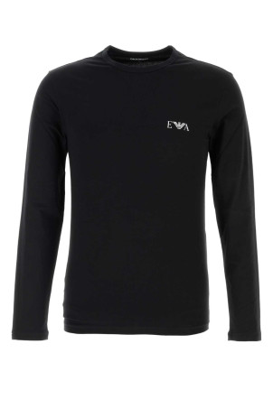 Black stretch cotton t-shirt EMPORIO ARMANI (EM000383AF25018)