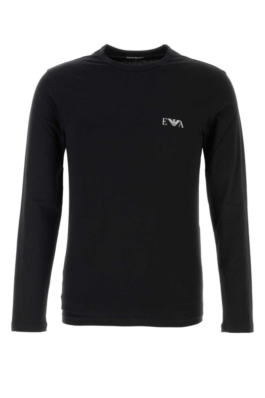 Black stretch cotton t-shirt EMPORIO ARMANI (EM000383AF25018)