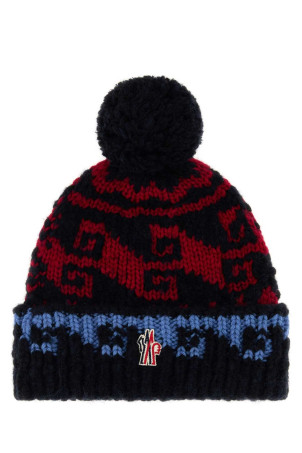 Embroidered wool blend beanie hat MONCLER GRENOBLE (L20973B00011N1265)