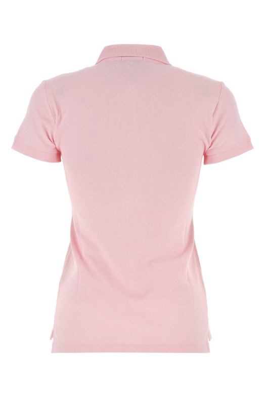 Розовая эластичная рубашка-поло из пике, синего цвета POLO RALPH LAUREN (211870245)