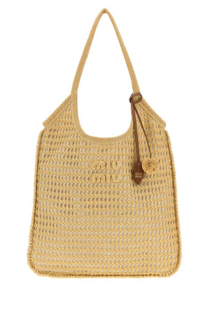 Beige crochet Ivy shopping bag MIU MIU (5BG231VOBY2I0C)