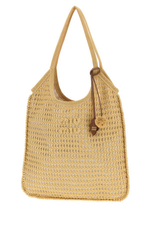 Beige crochet Ivy shopping bag MIU MIU (5BG231VOBY2I0C)