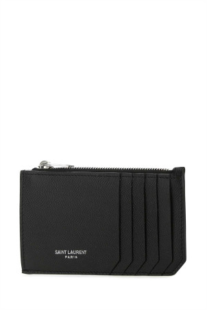 Black leather card holder Black SAINT LAURENT (609362BTY0N)